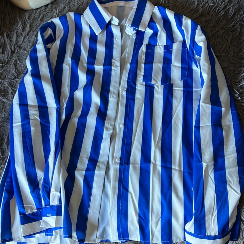 button down striped long sleeve